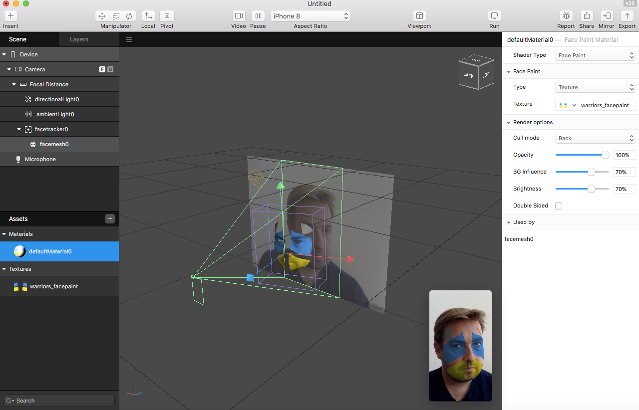 The face-paint texture in Sketch